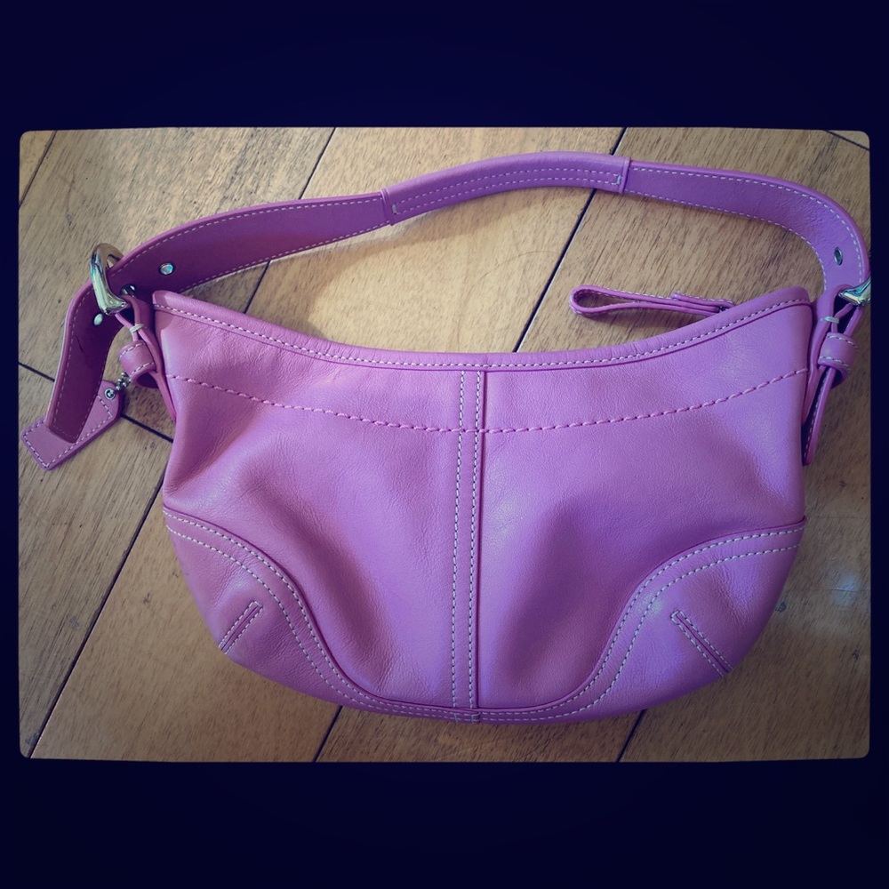 Coach Pink Leather Shoulder Purse